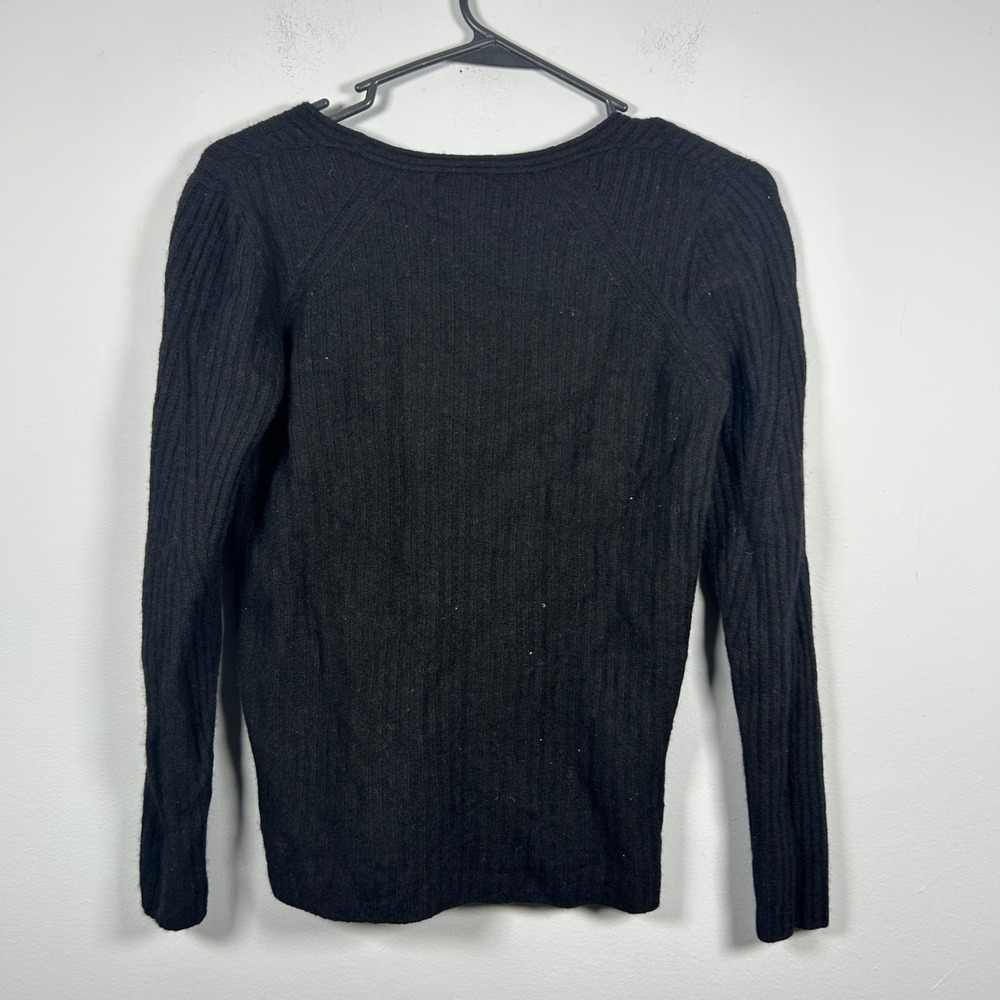 Banana Republic Sweater Womens Medium Black Wool Cashmere Italian Yarn Filpucci